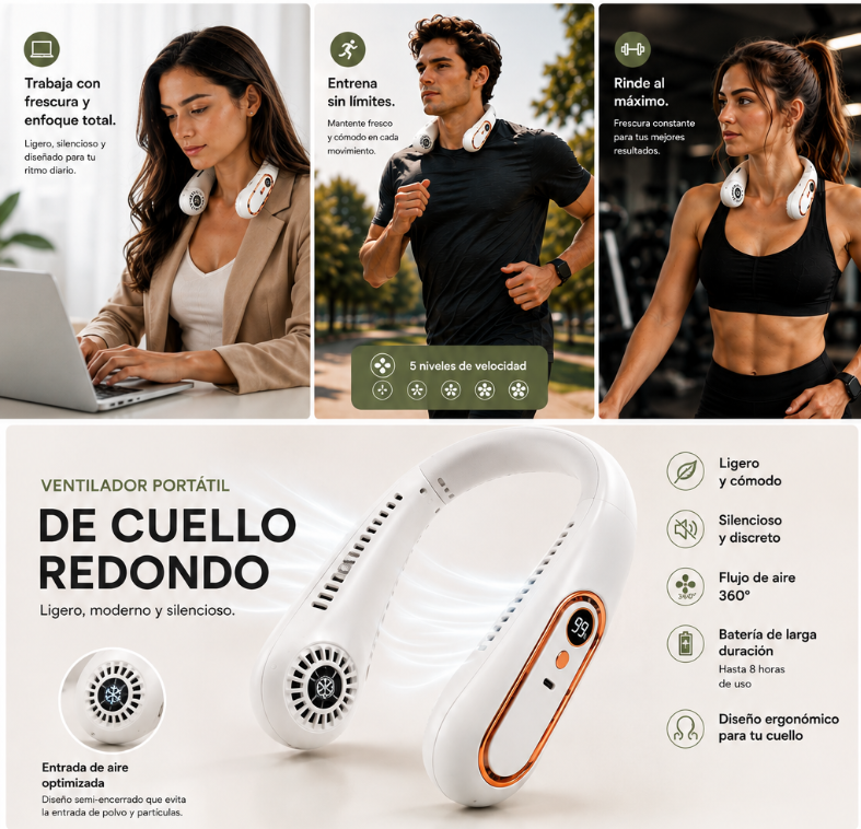 Ventilador Personal Portátil de Cuello Útil-Pro ✨